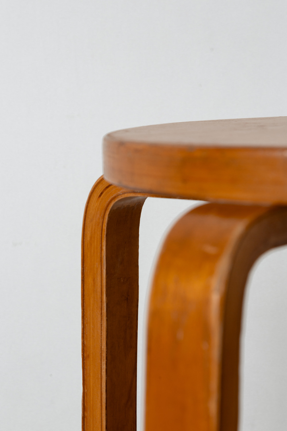 Alvar Aalto Style Stool in Wood