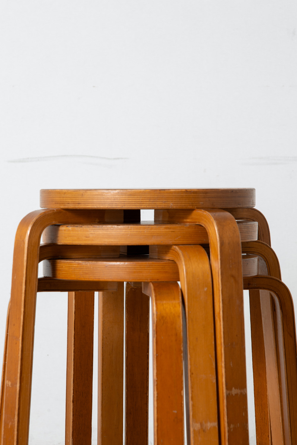 Alvar Aalto Style Stool in Wood