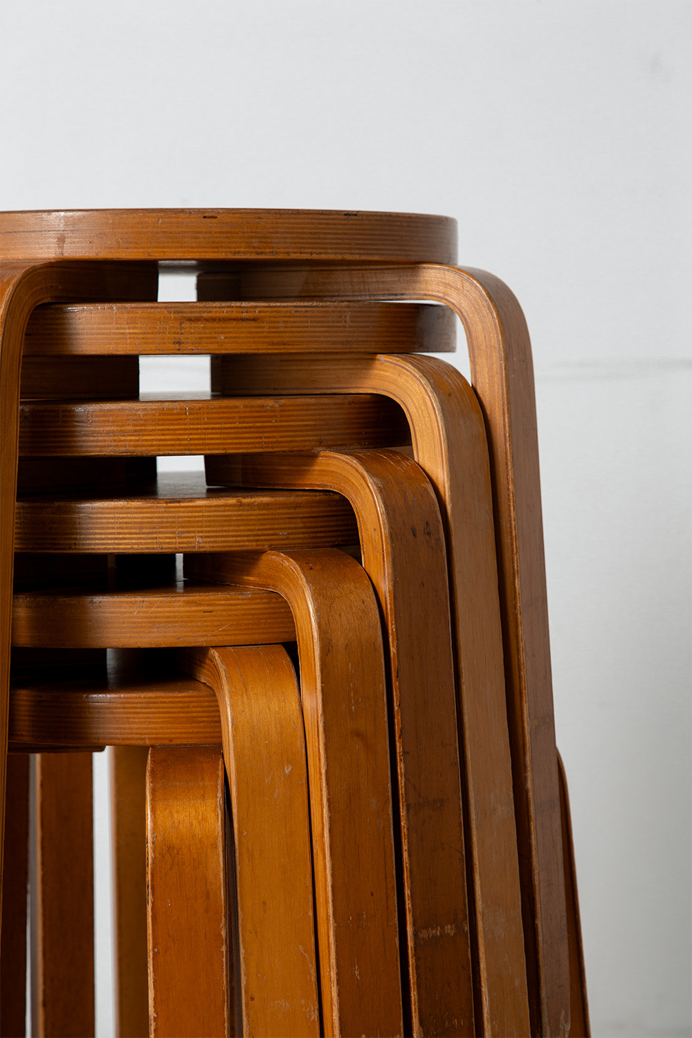Alvar Aalto Style Stool in Wood