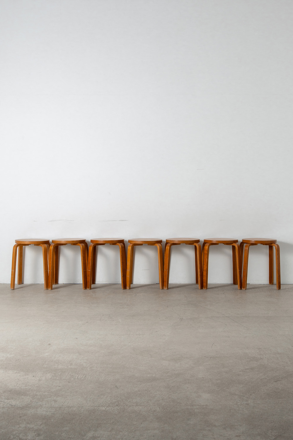 Alvar Aalto Style Stool in Wood