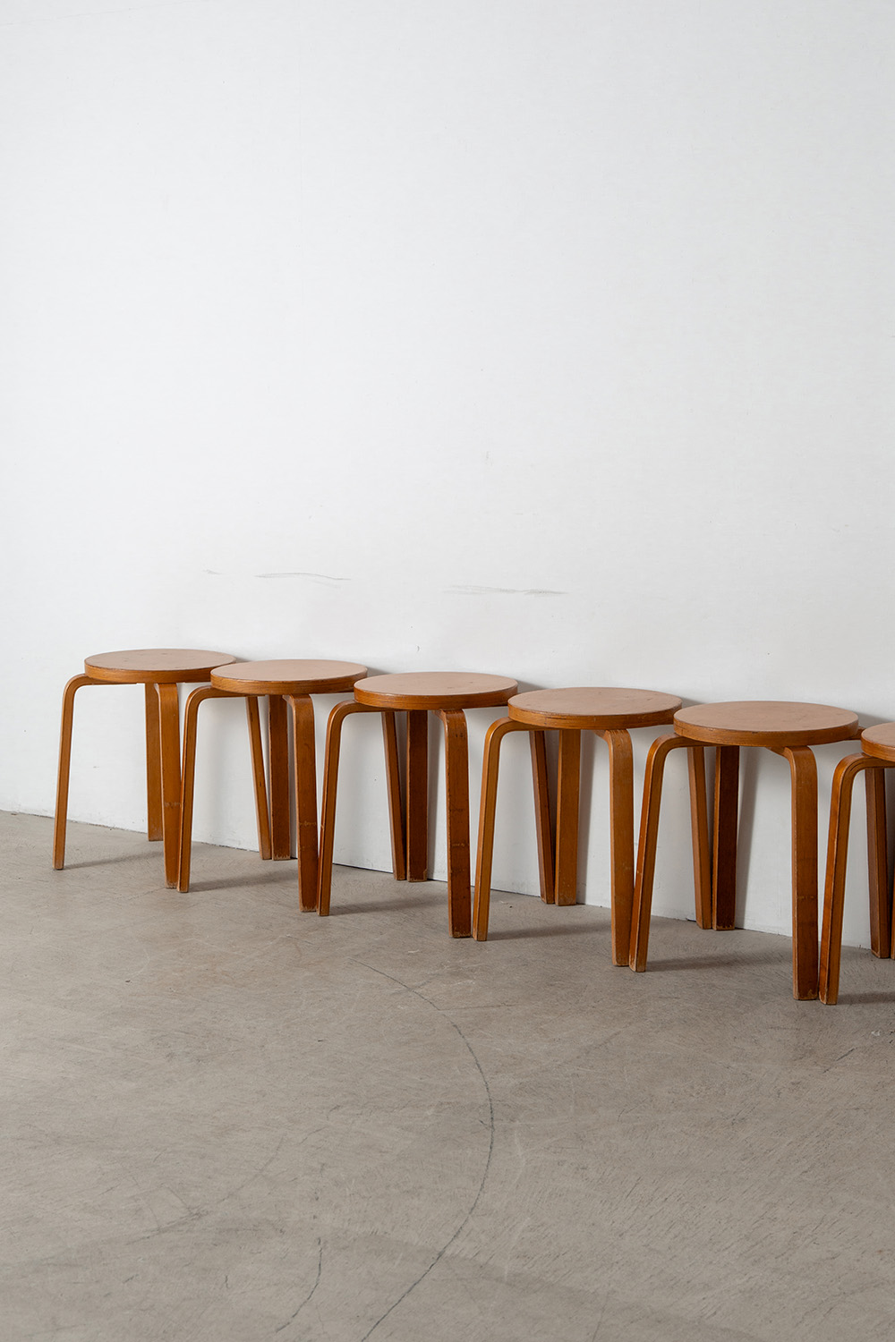 Alvar Aalto Style Stool in Wood