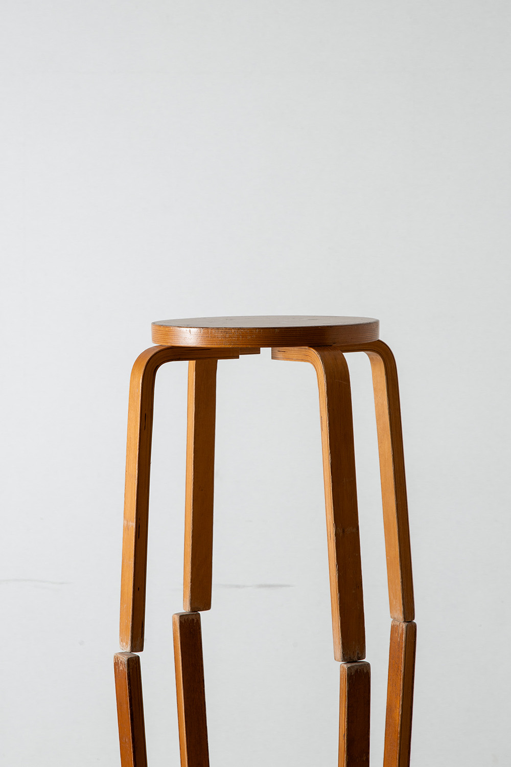 Alvar Aalto Style Stool in Wood