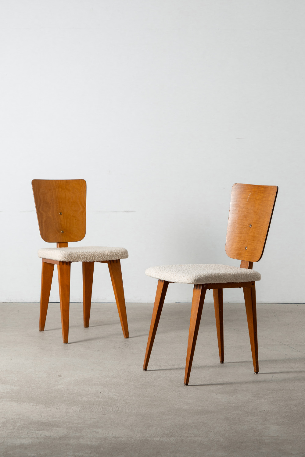 Dining Chair by André Sornay in Wood and Fabric