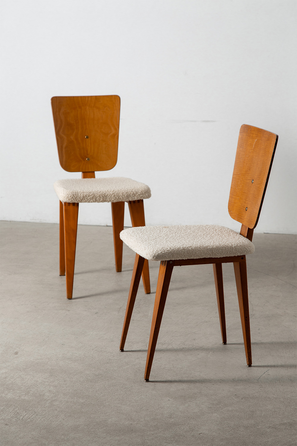 Dining Chair by André Sornay in Wood and Fabric