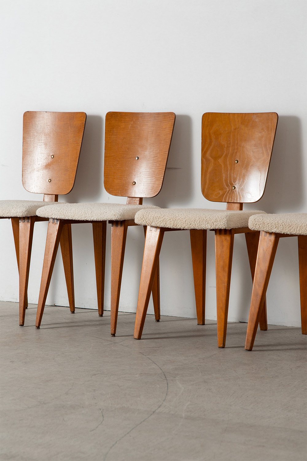 Dining Chair by André Sornay in Wood and Fabric