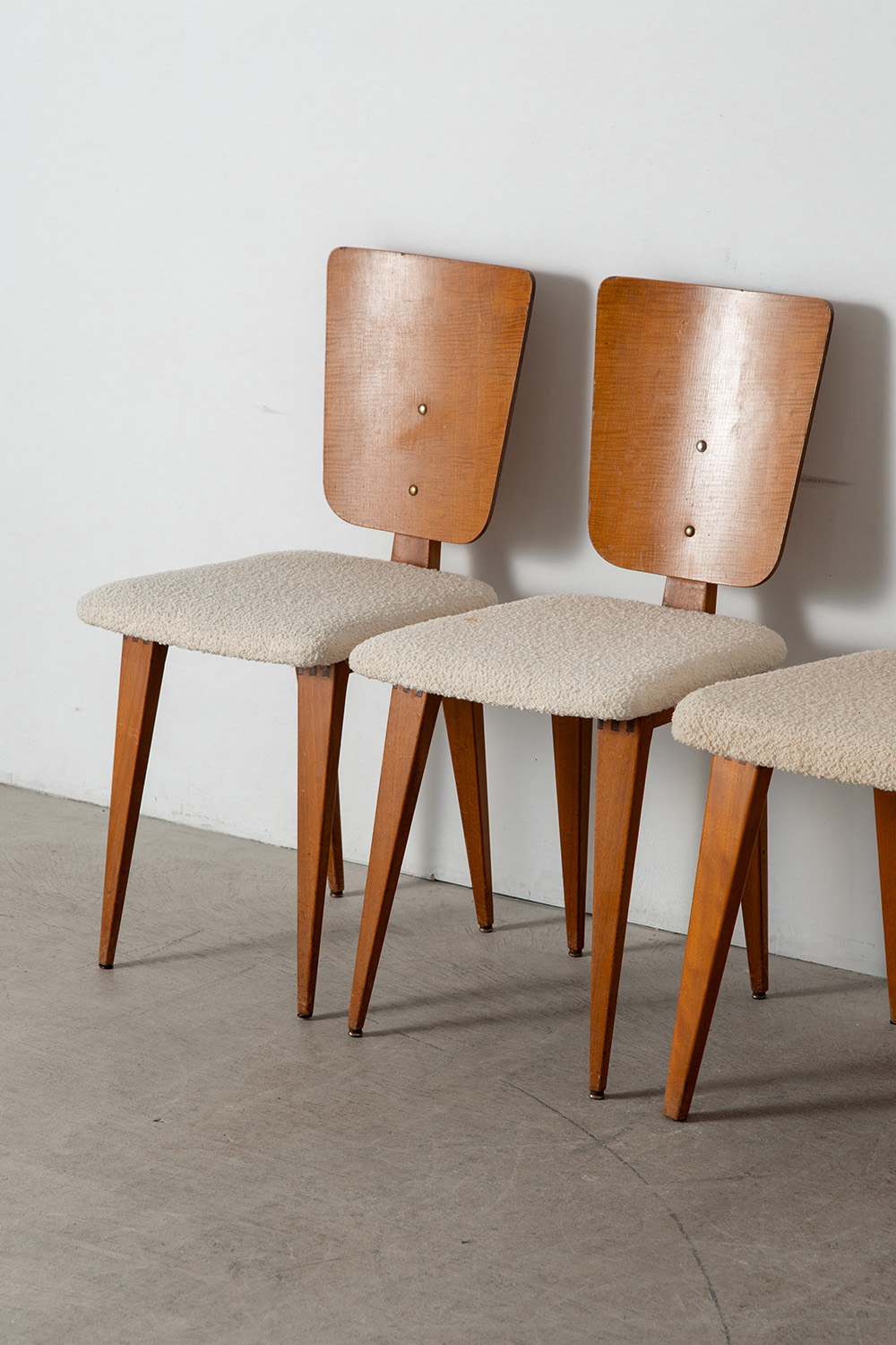 Dining Chair by André Sornay in Wood and Fabric