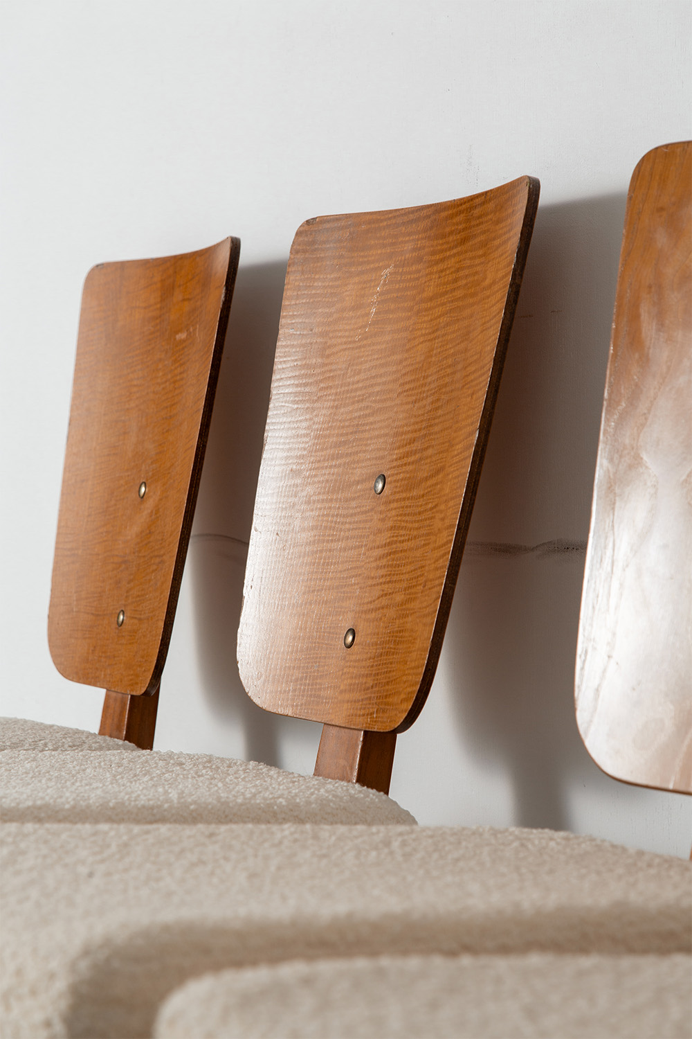 Dining Chair by André Sornay in Wood and Fabric