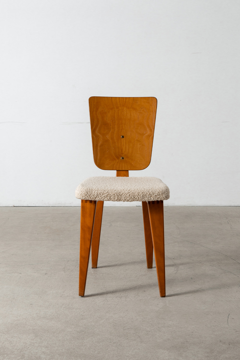 Dining Chair by André Sornay in Wood and Fabric