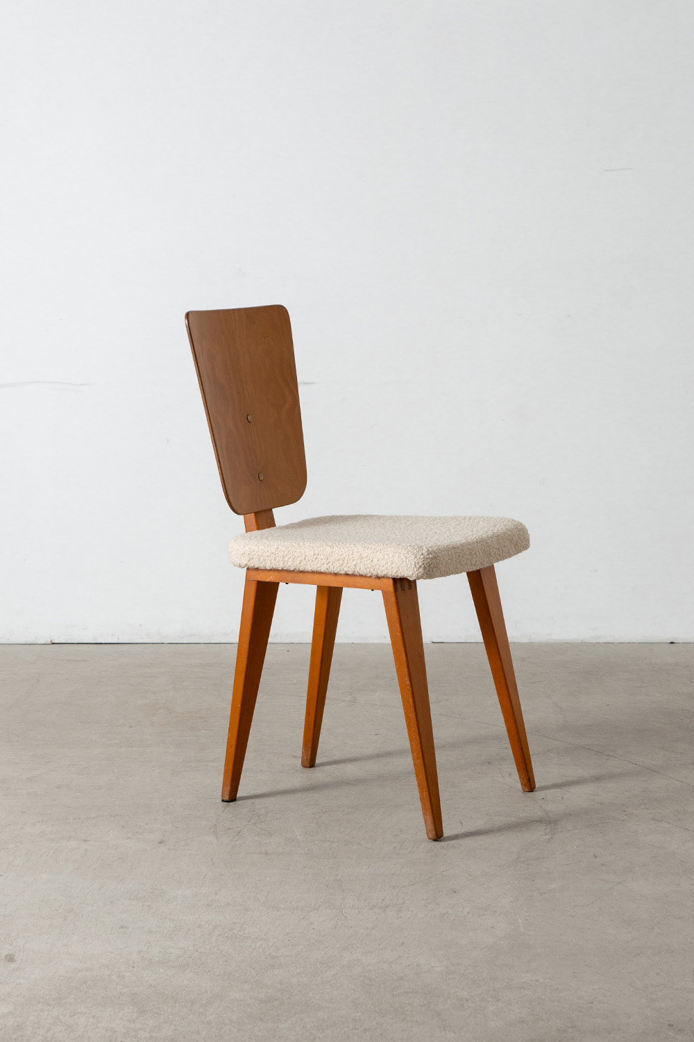 Dining Chair by André Sornay in Wood and Fabric