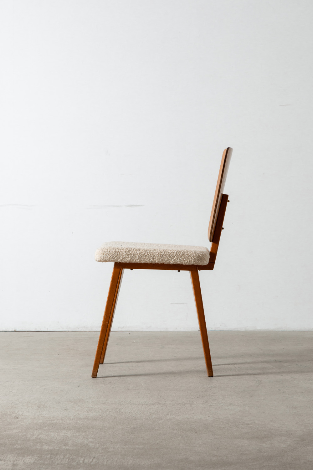 Dining Chair by André Sornay in Wood and Fabric