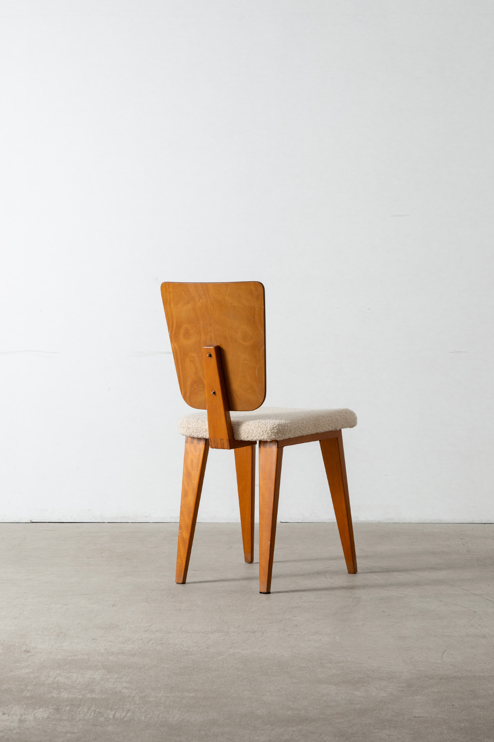 Dining Chair by André Sornay in Wood and Fabric