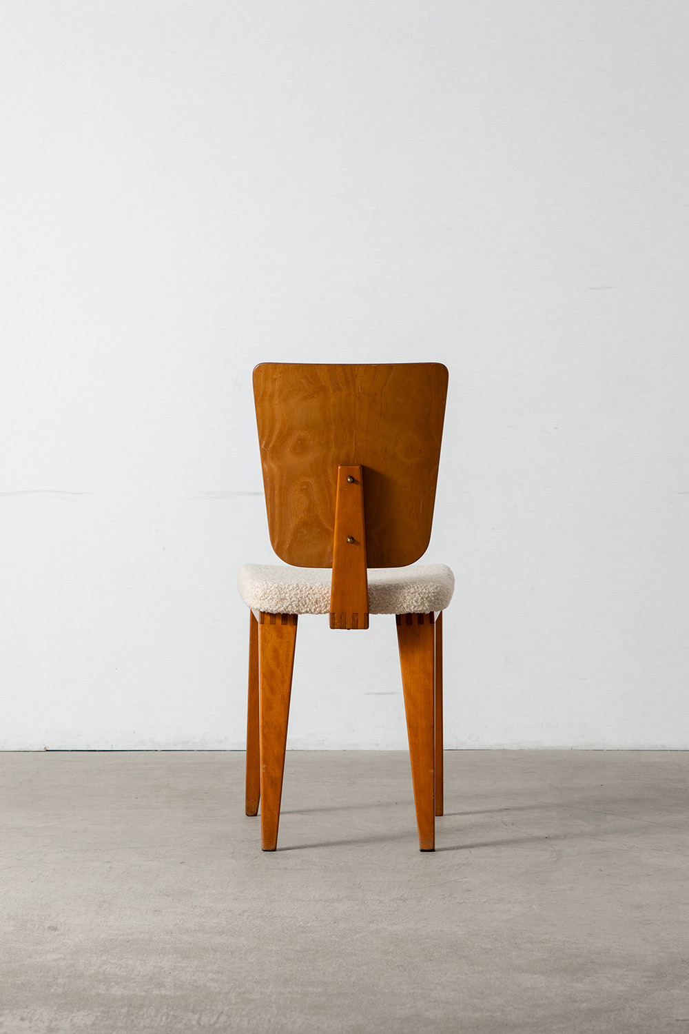 Dining Chair by André Sornay in Wood and Fabric