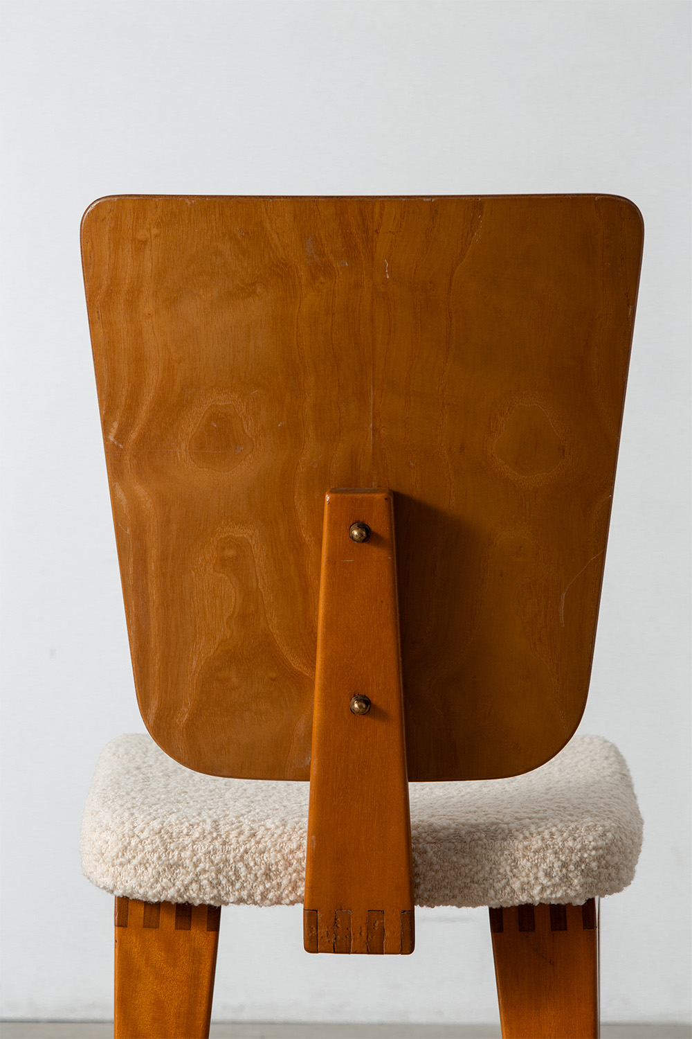 Dining Chair by André Sornay in Wood and Fabric