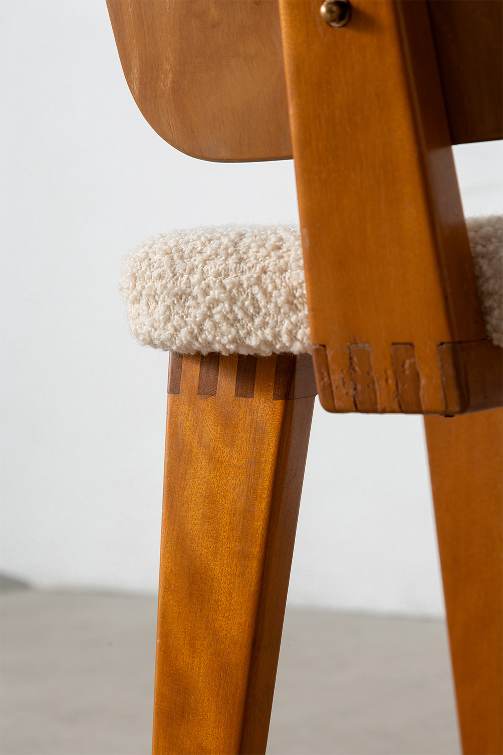 Dining Chair by André Sornay in Wood and Fabric