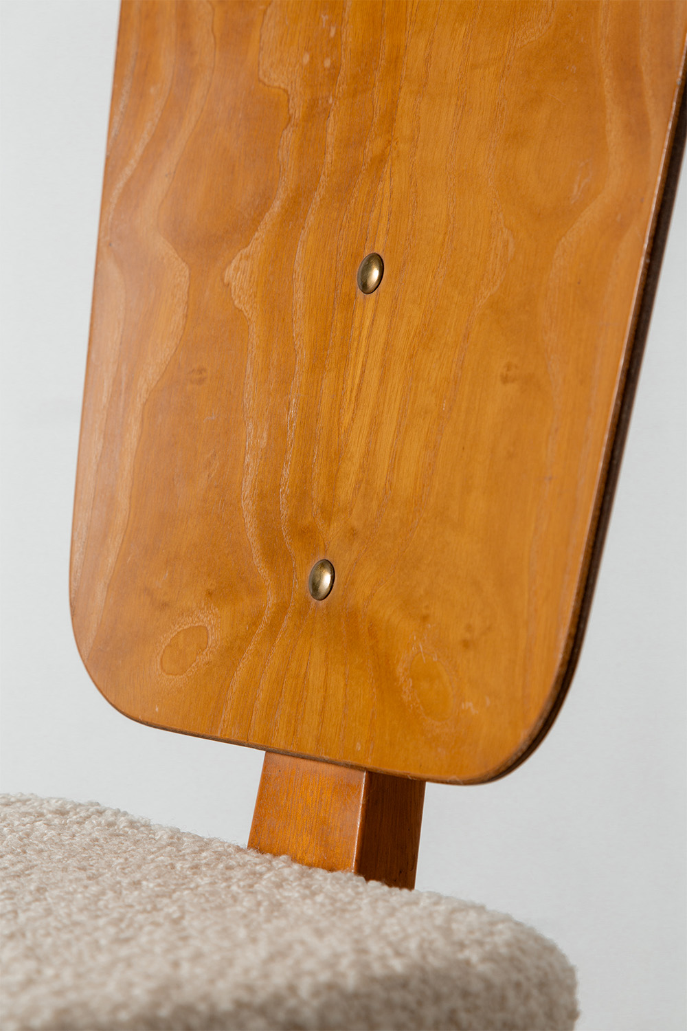 Dining Chair by André Sornay in Wood and Fabric