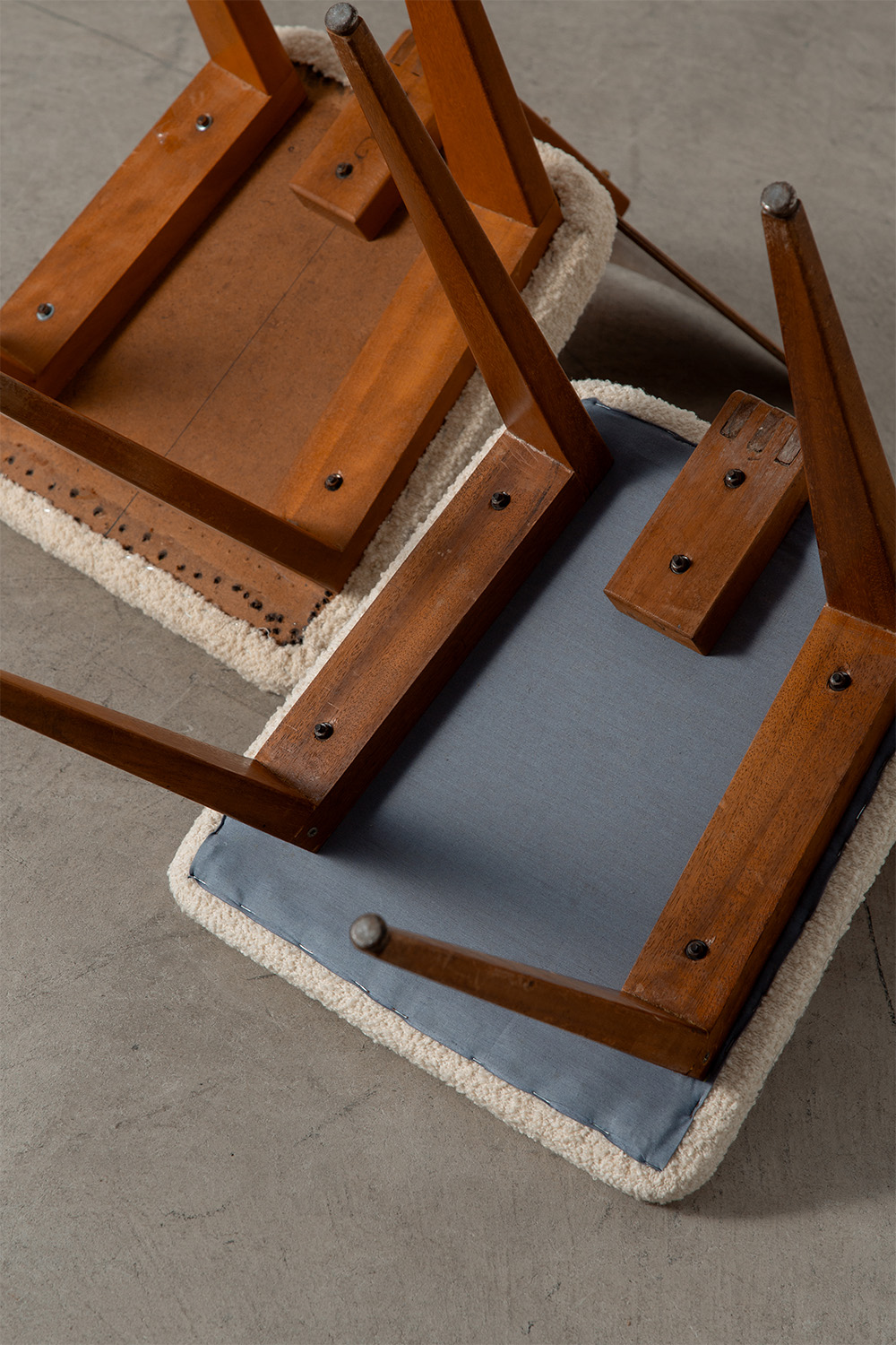 Dining Chair by André Sornay in Wood and Fabric