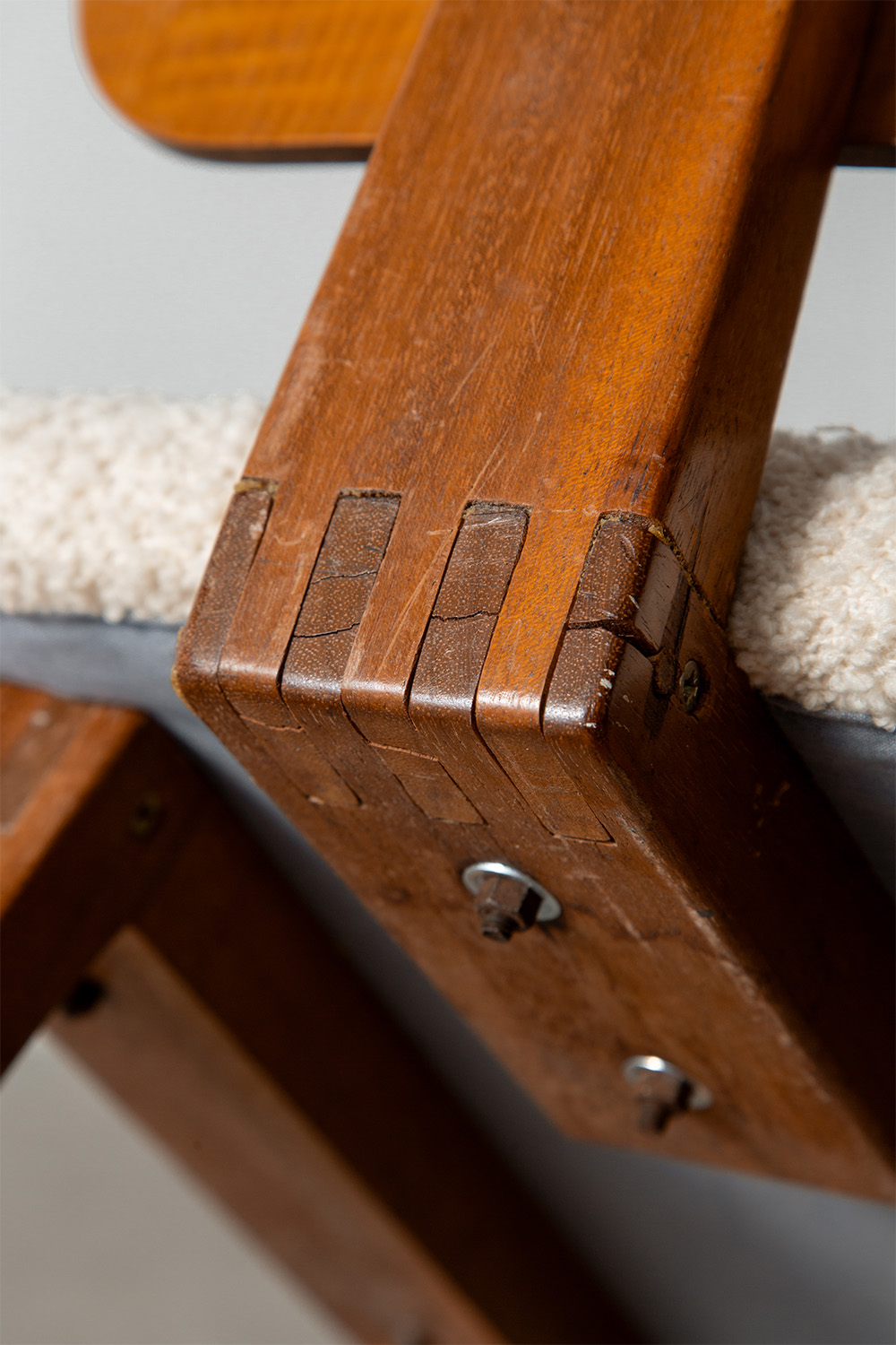 Dining Chair by André Sornay in Wood and Fabric