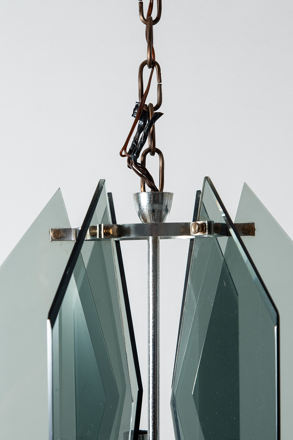 Pendant Lamp in Glass and Metal