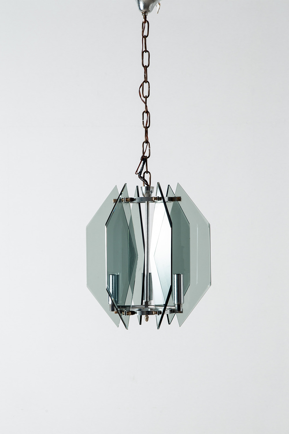 Pendant Lamp in Glass and Metal