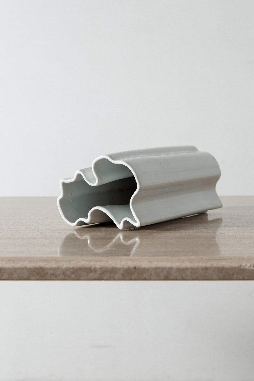 Flower Vase for Nooman in Ceramic and White