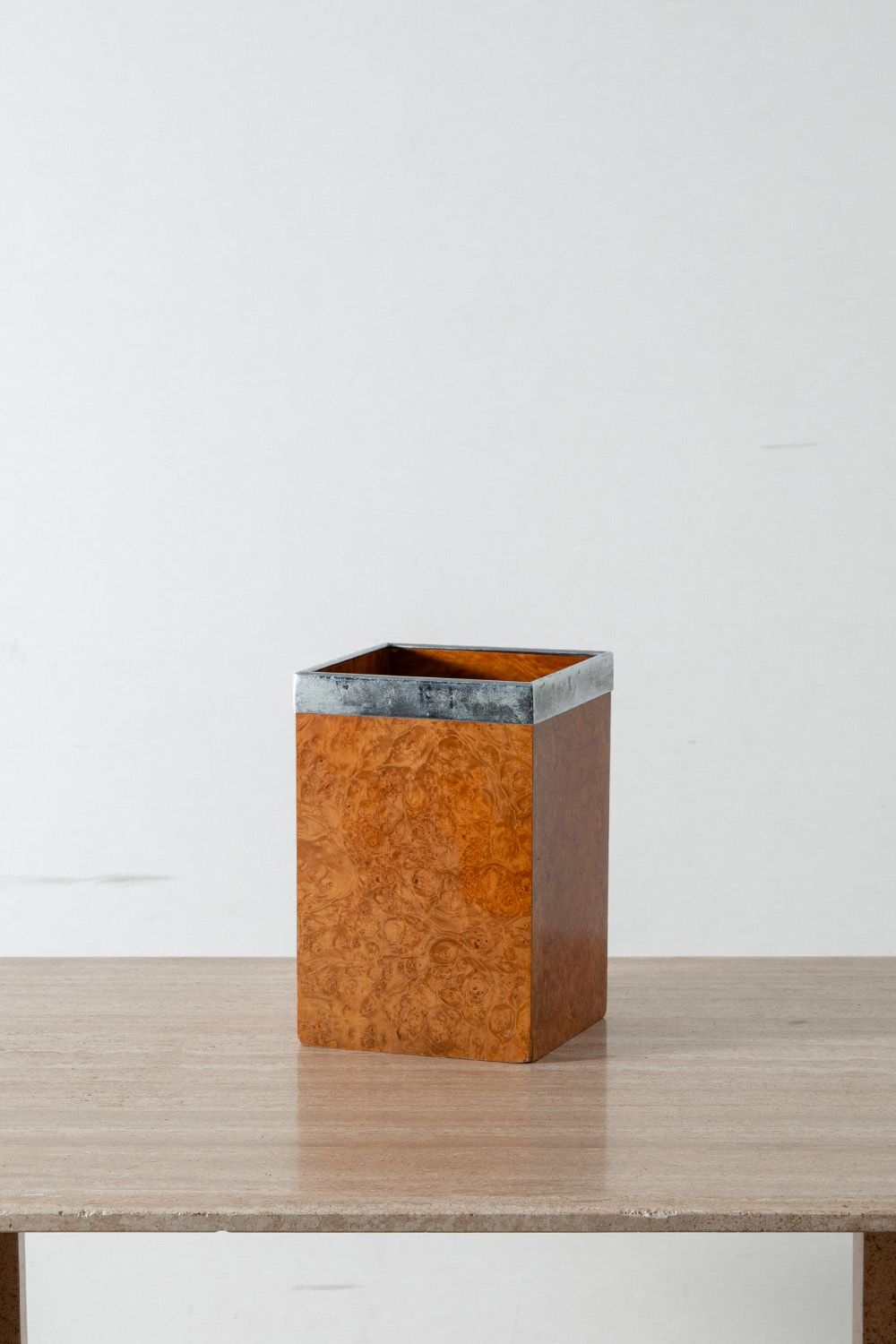 Trash Box in Plywood and Chrome
