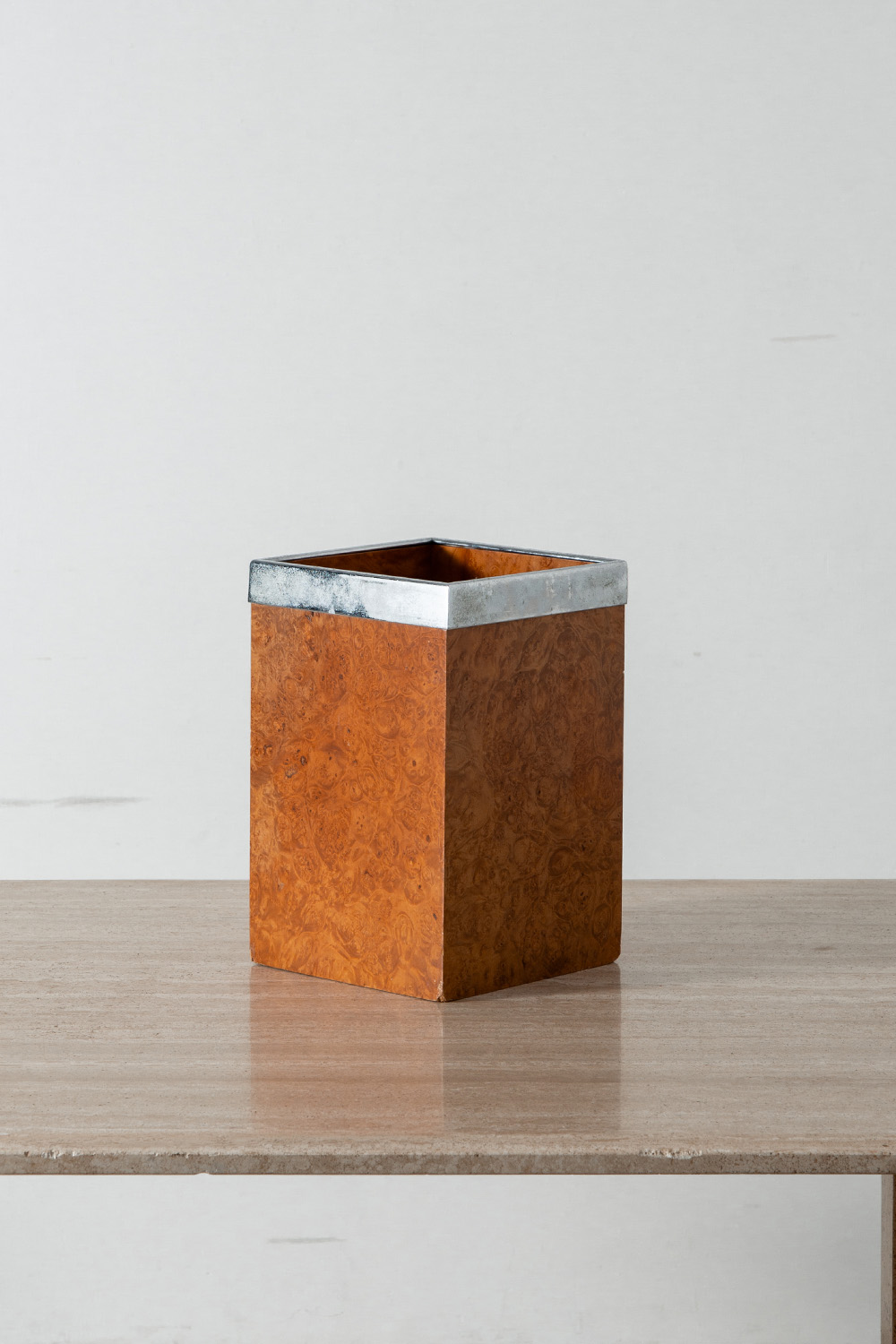 Trash Box in Plywood and Chrome