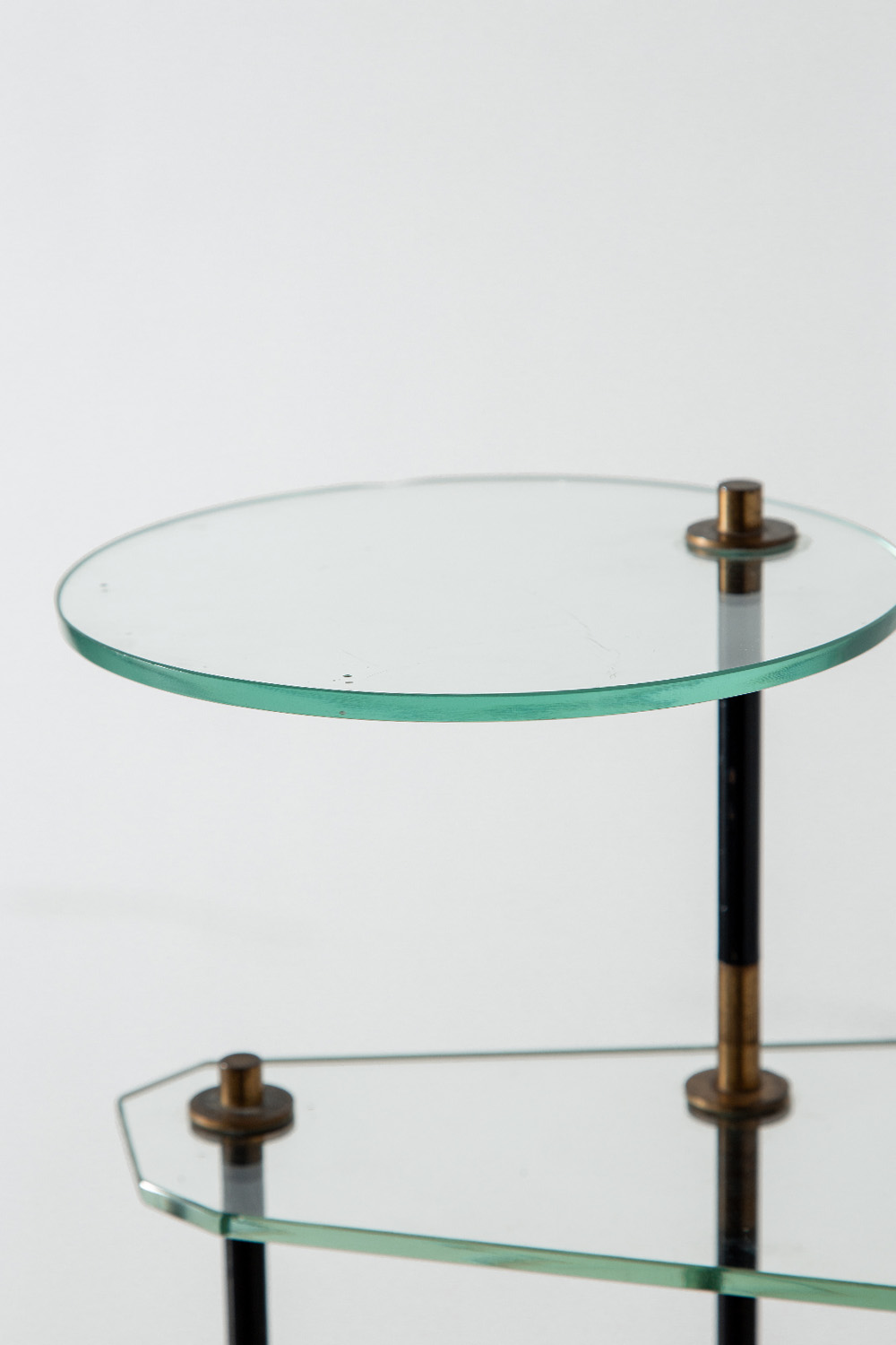 Display Stand in Glass , Brass and Steel
