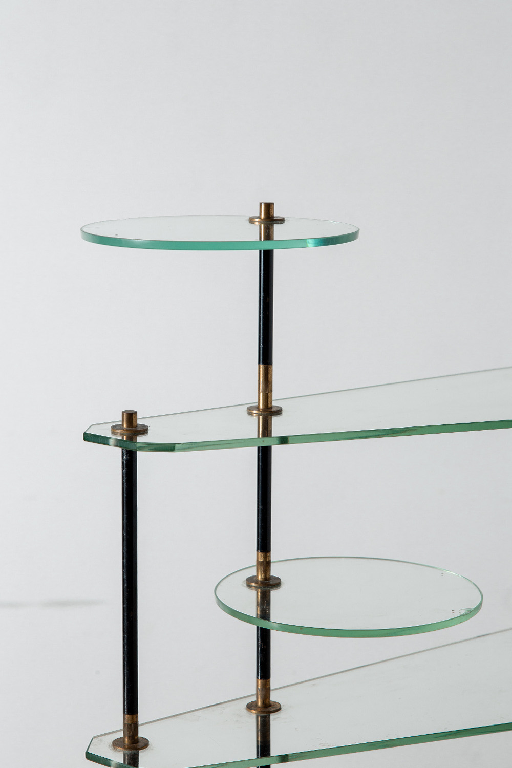 Display Stand in Glass , Brass and Steel