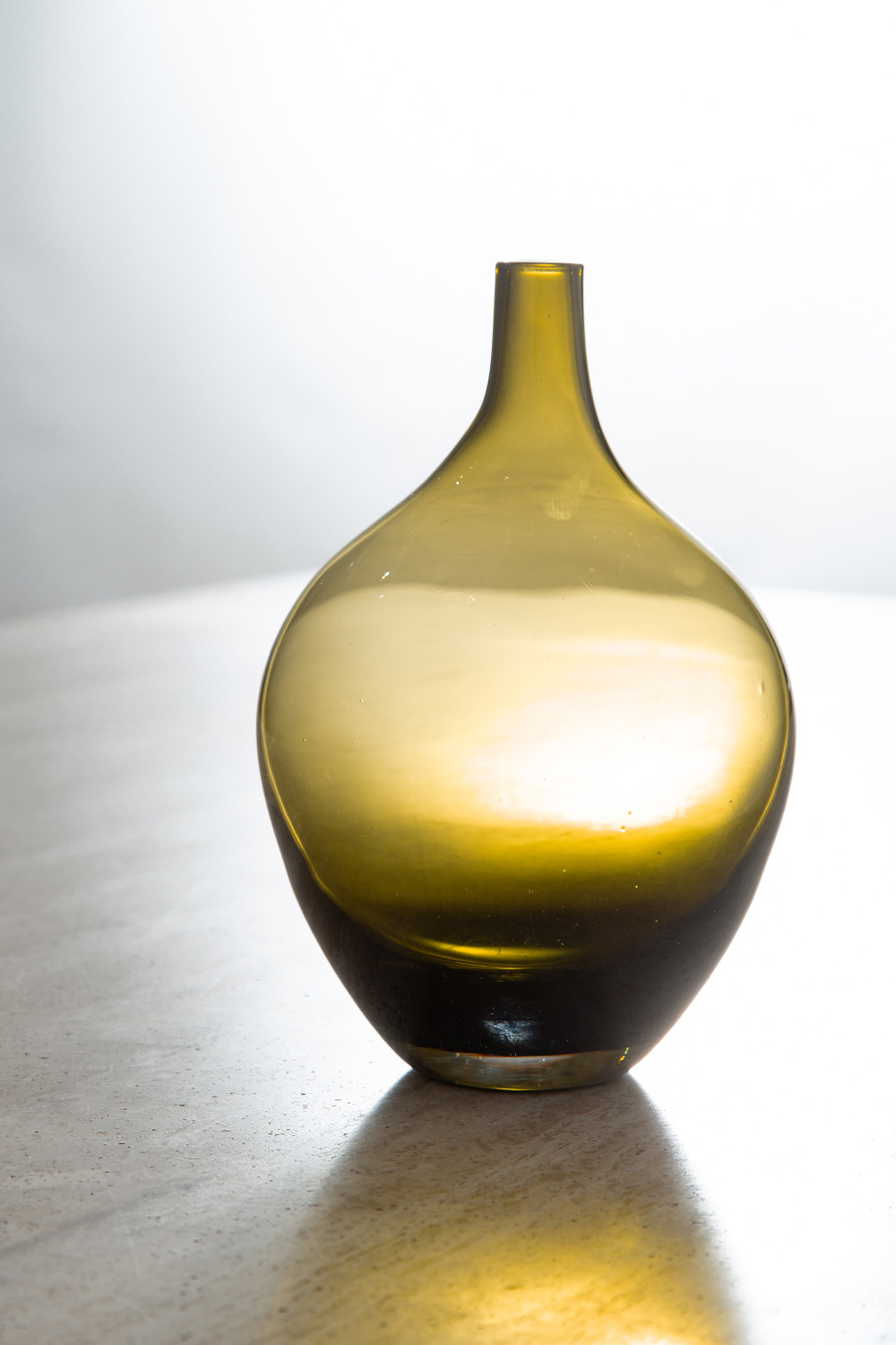 Flower Vase in Green and Glass