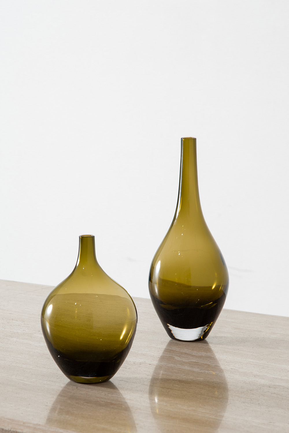 Flower Vase in Green and Glass