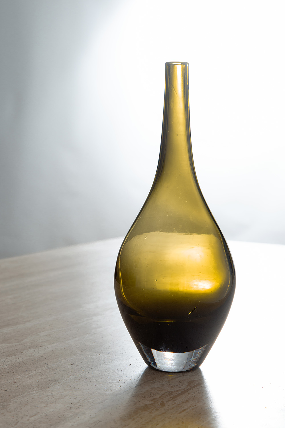 Flower Vase in Green and Glass