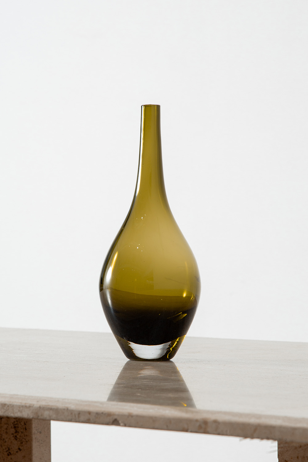 Flower Vase in Green and Glass