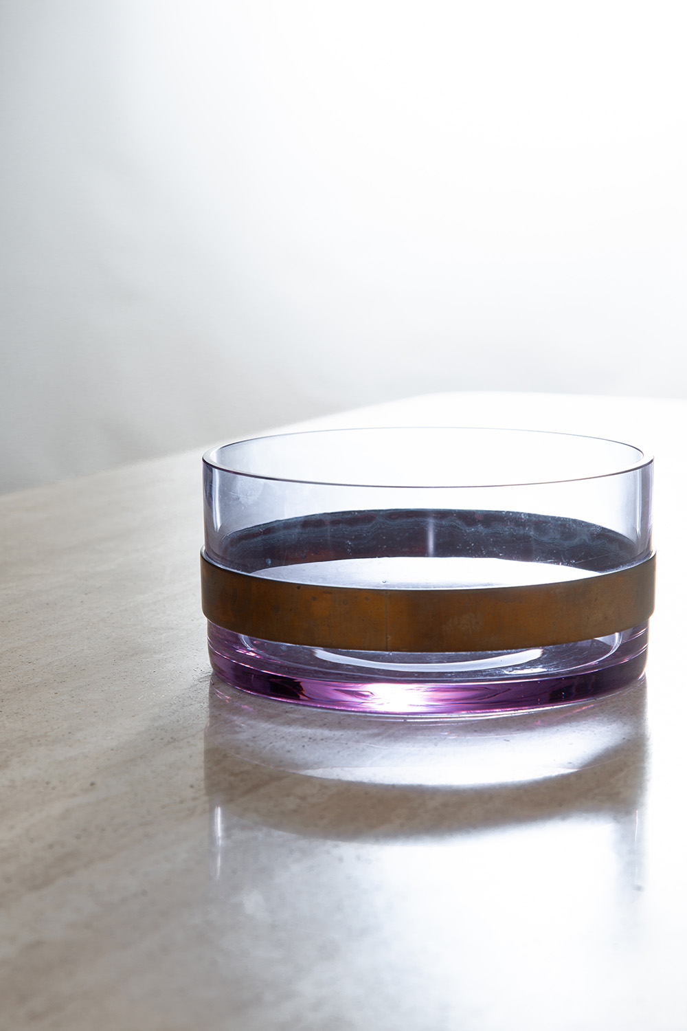 Vintage Bowl in Brass and purple