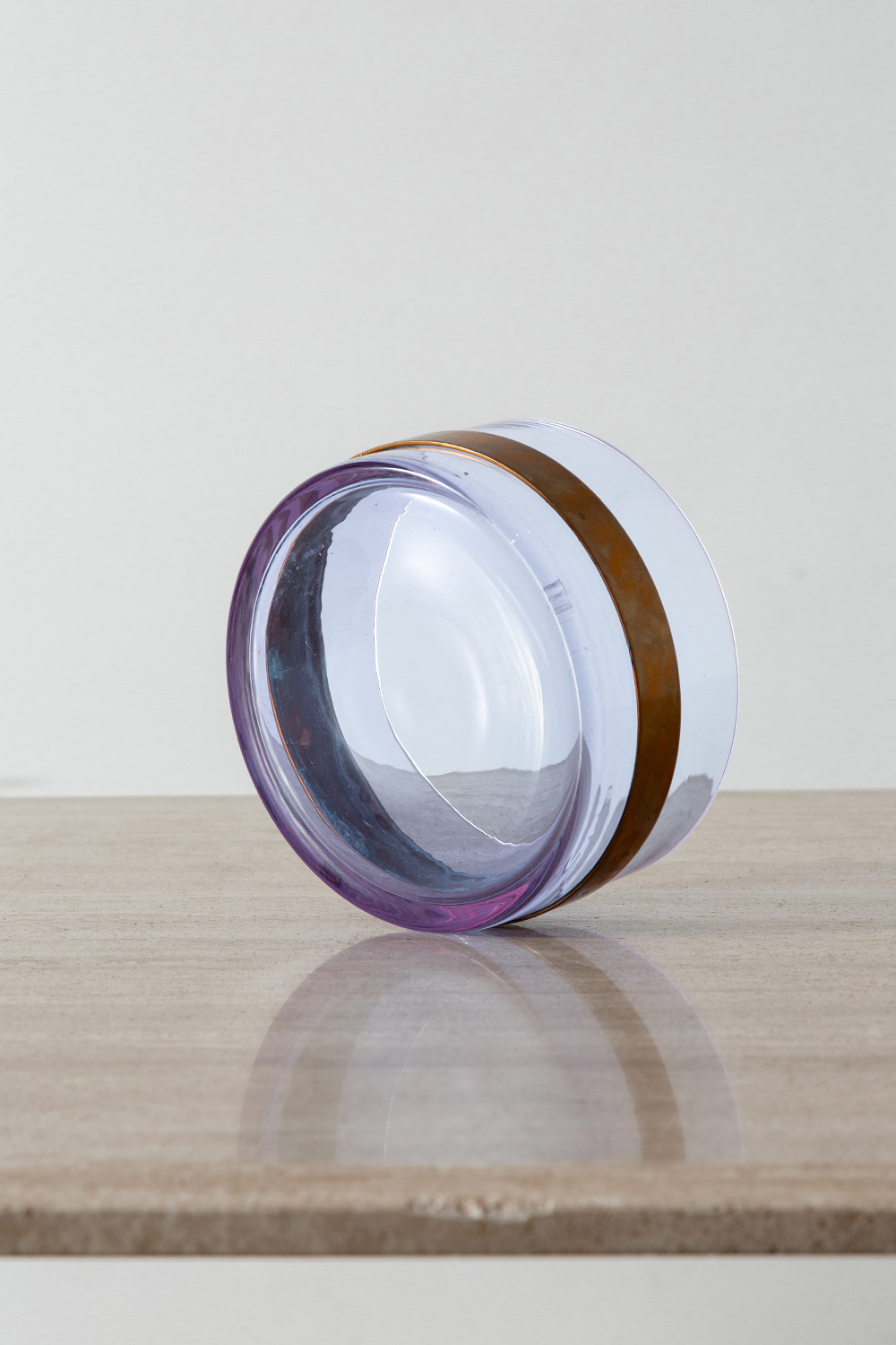 Vintage Bowl in Brass and purple