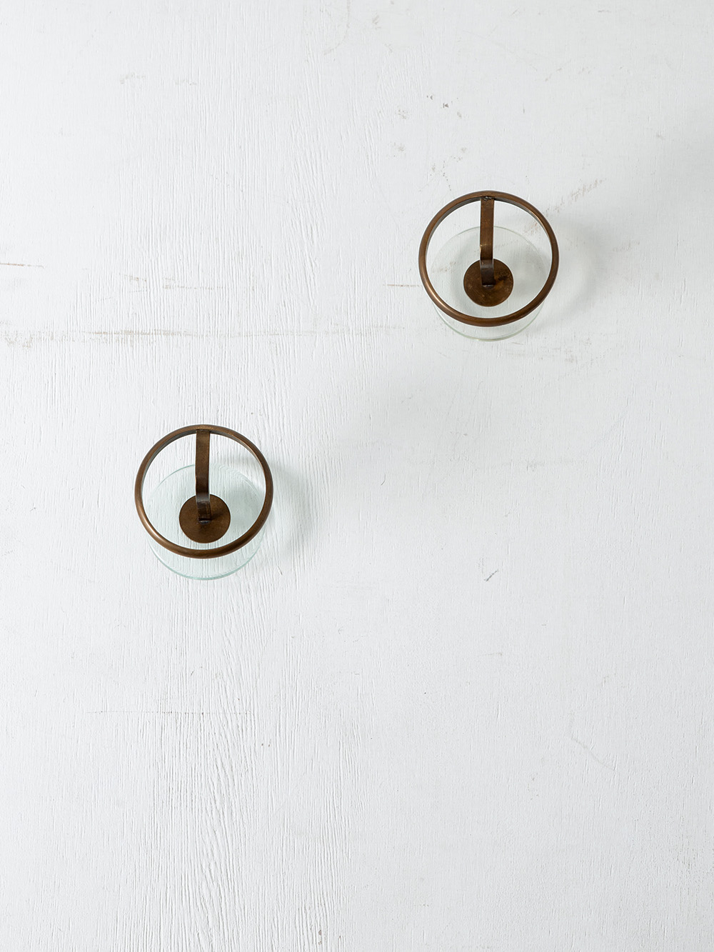 Wall Coat Rack in Glass and Brass
