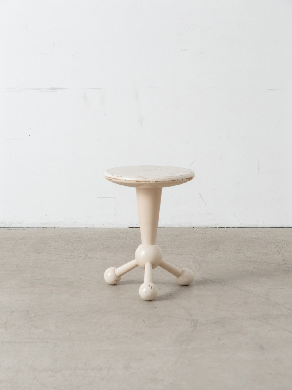 Wooden Stool in White
