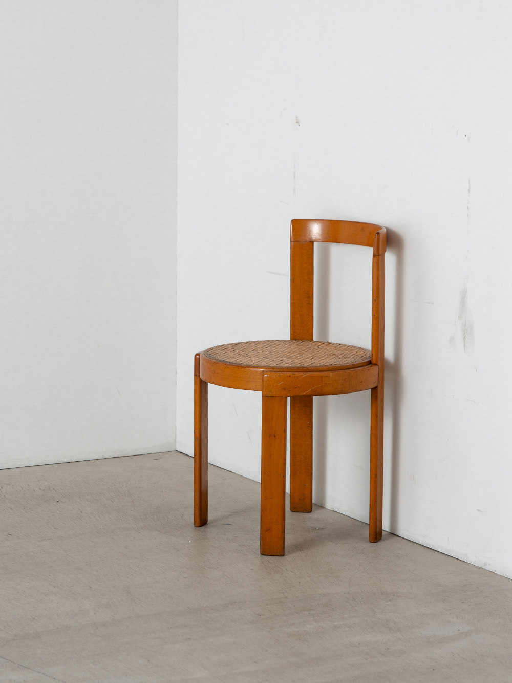 Dining Chair in Wood and Rattan