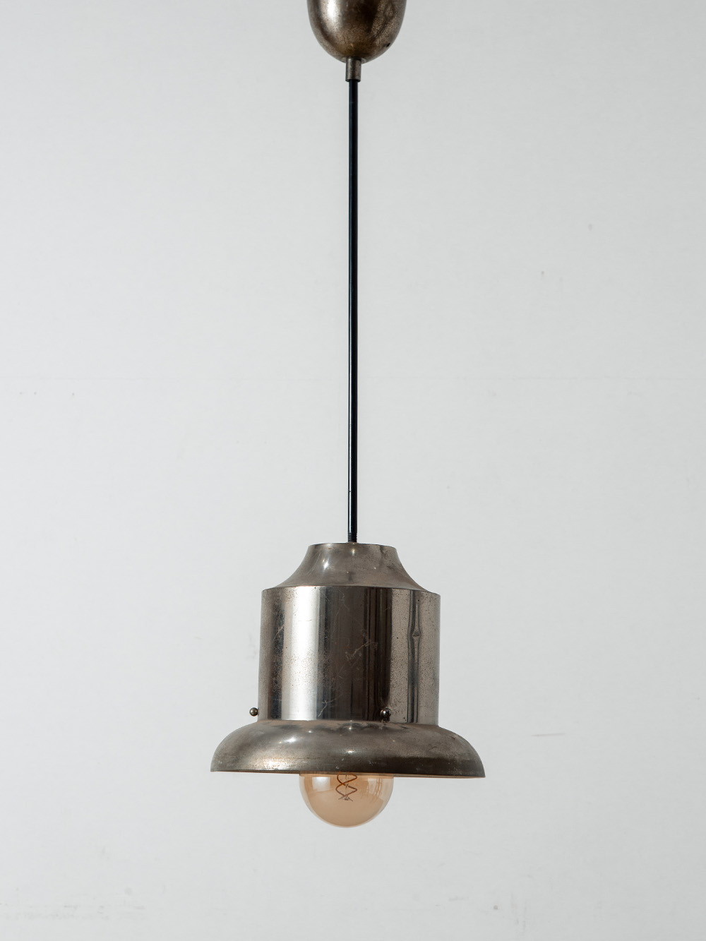 Pendant Lamp in Chrome and Steel