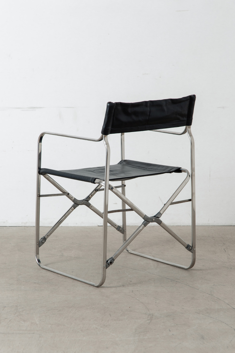 ‘April’ Folding Chair by Gae Aulenti for Zanotta in Leather and Chrome