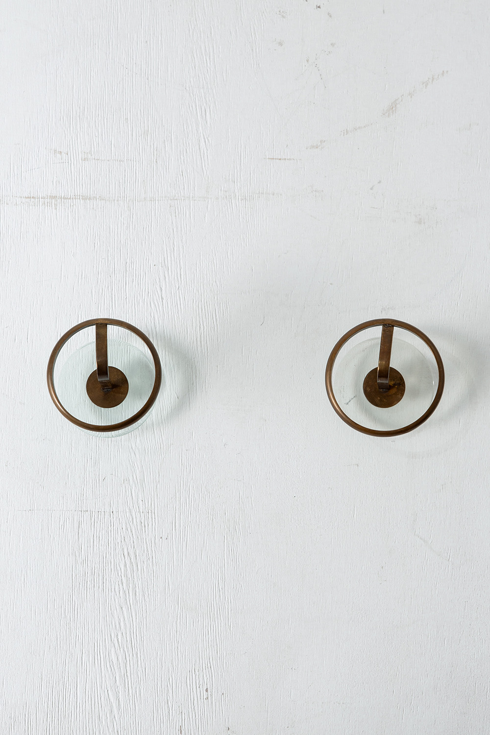 Wall Coat Rack in Glass and Brass