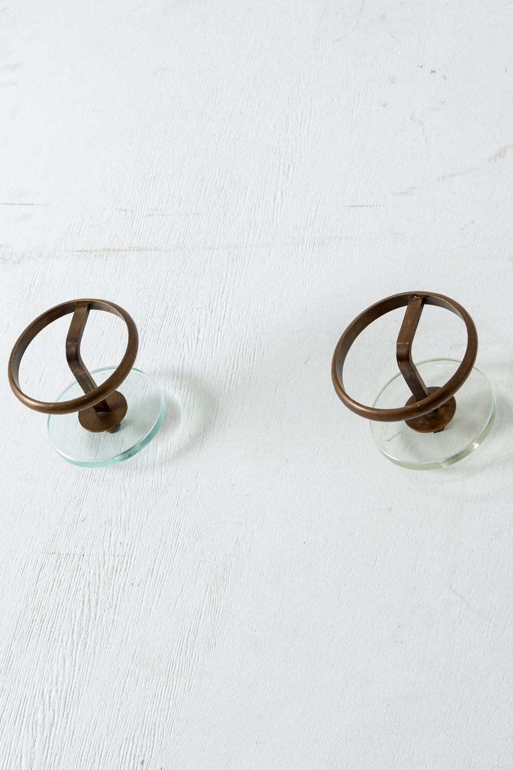 Wall Coat Rack in Glass and Brass