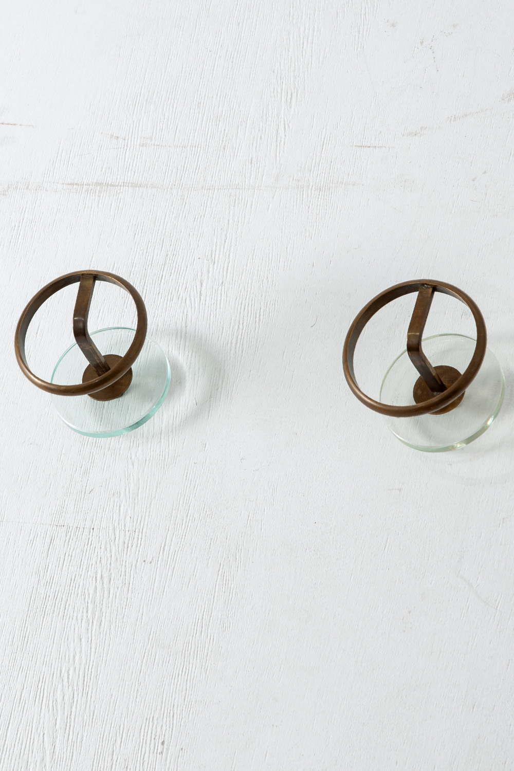 Wall Coat Rack in Glass and Brass