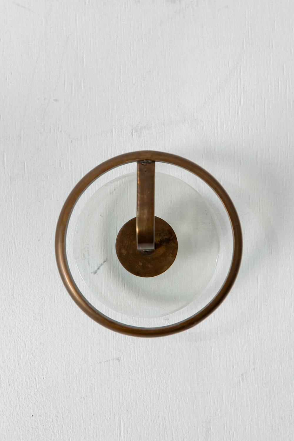 Wall Coat Rack in Glass and Brass