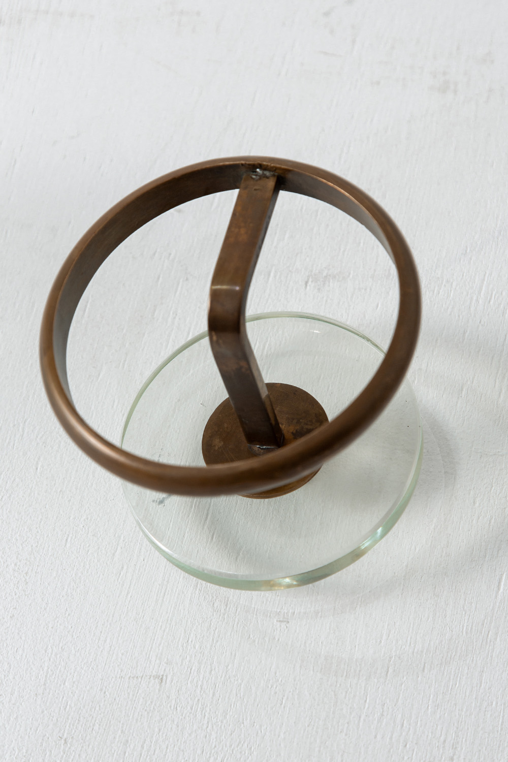 Wall Coat Rack in Glass and Brass