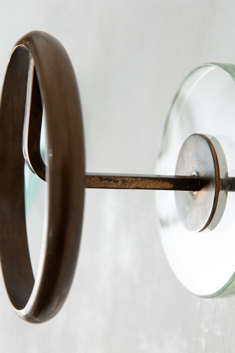 Wall Coat Rack in Glass and Brass