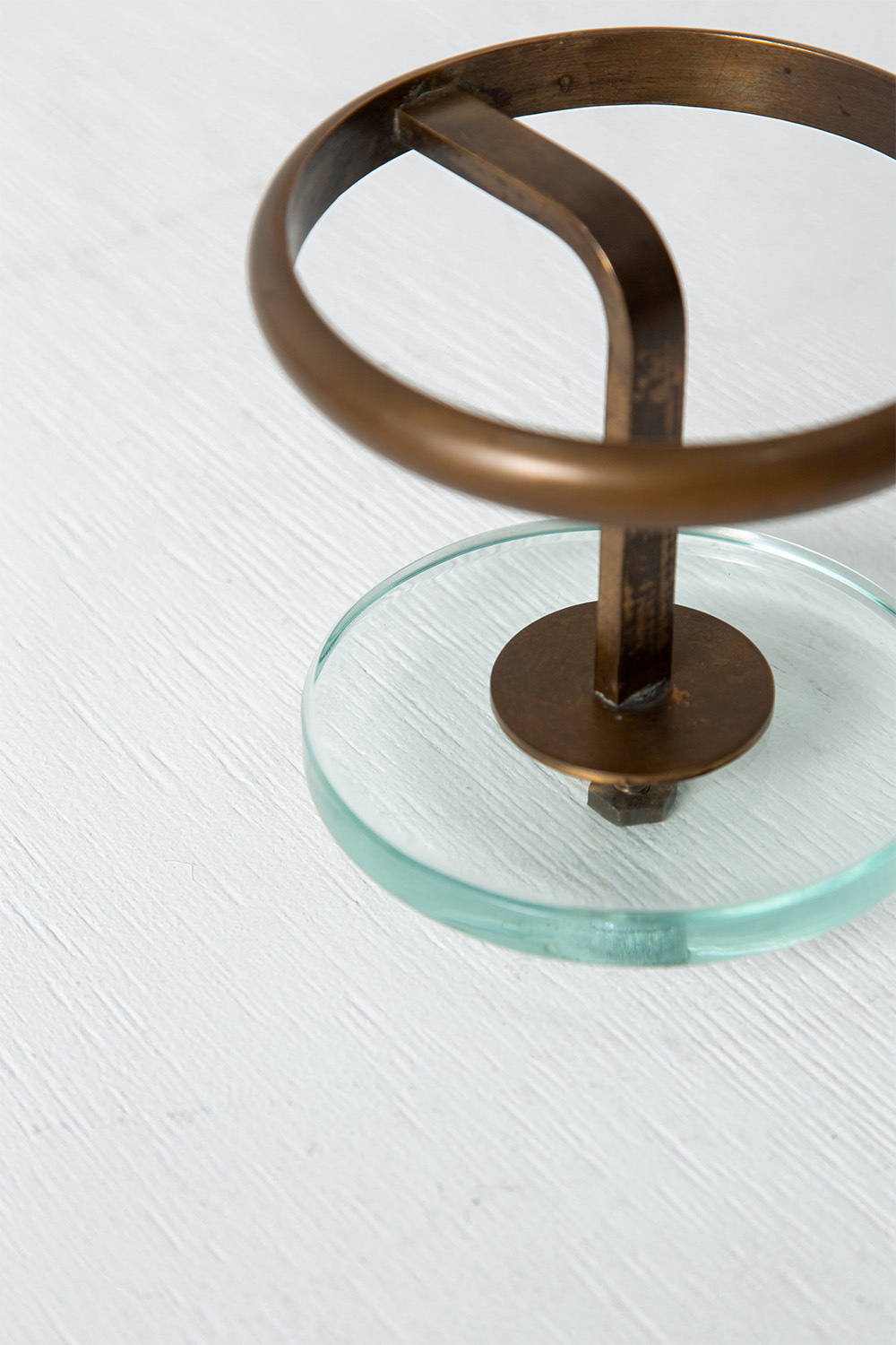 Wall Coat Rack in Glass and Brass