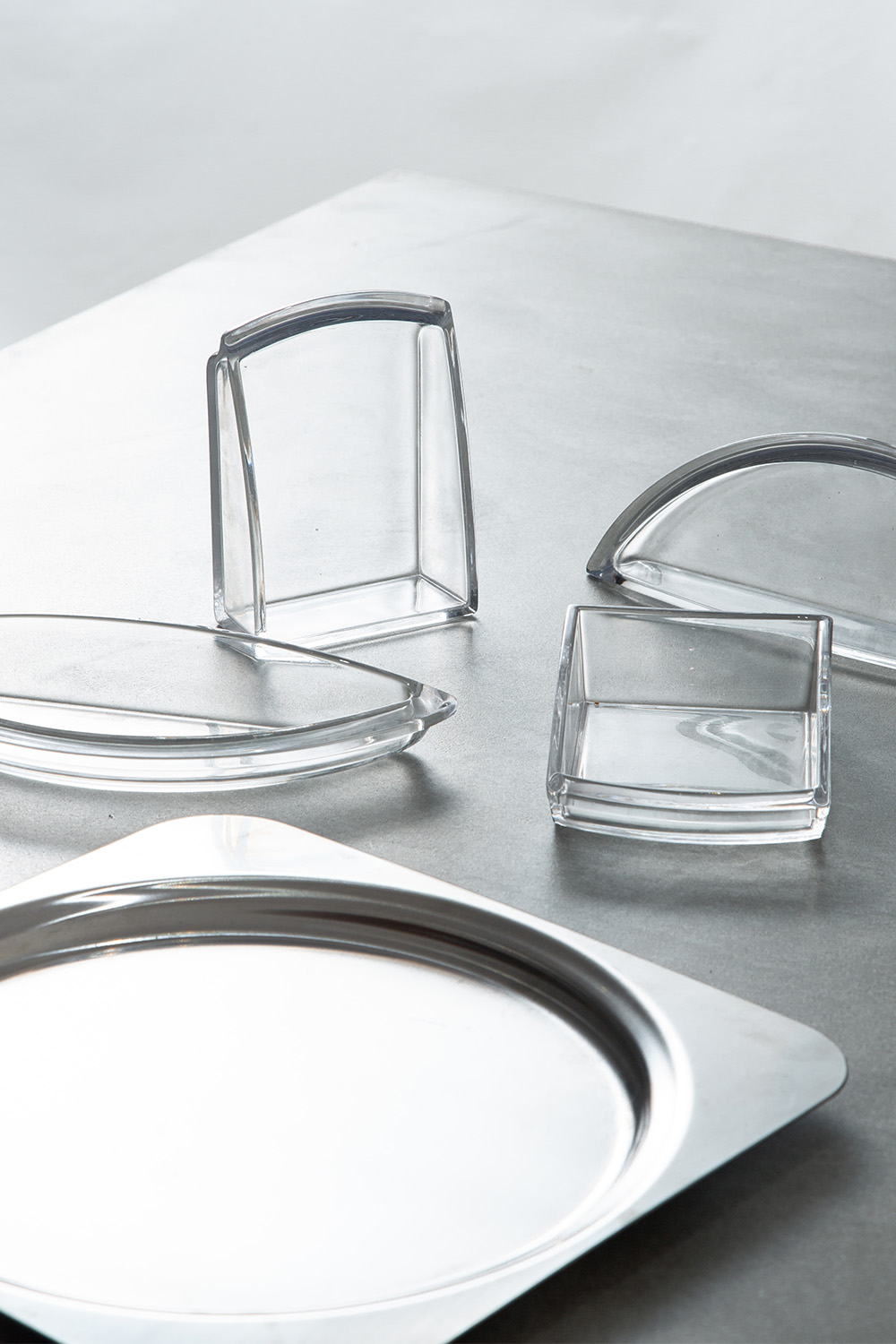 Relish Tray for ICM in Stainless and Glass