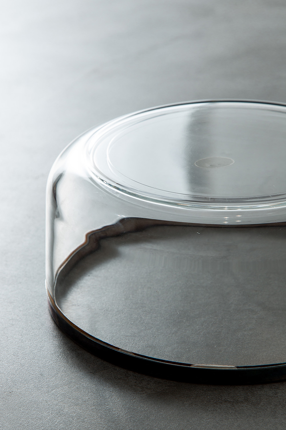 Vintage Bowl in Glass and Chrome