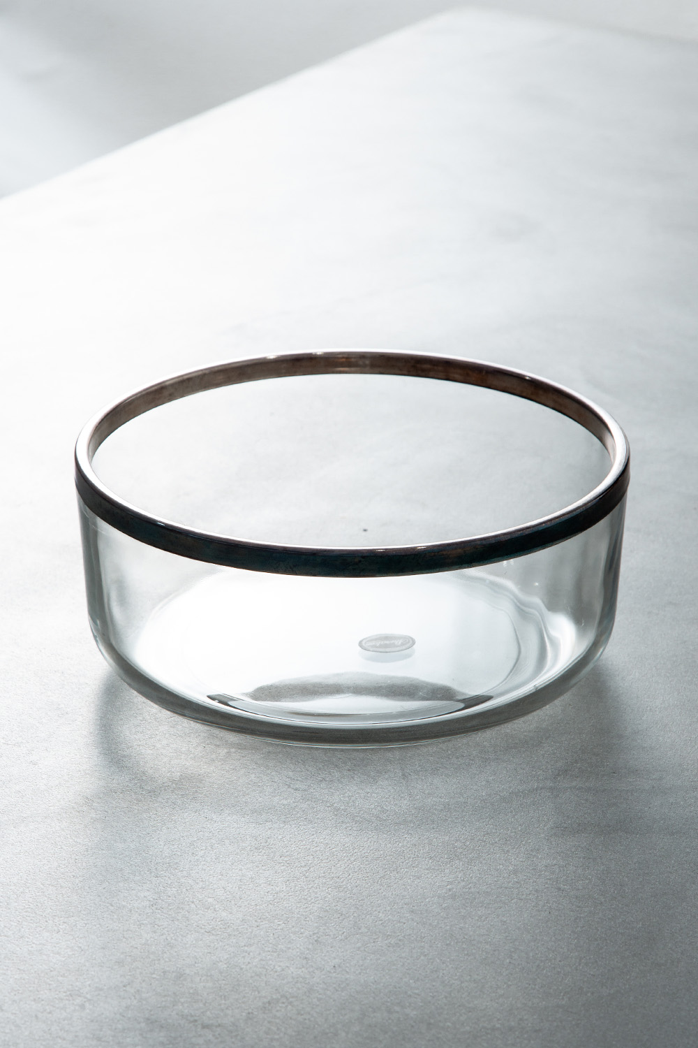Vintage Bowl in Glass and Chrome