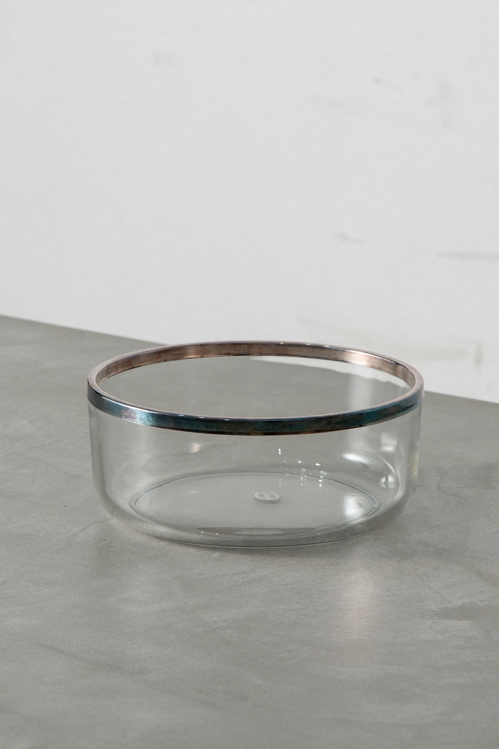 Vintage Bowl in Glass and Chrome